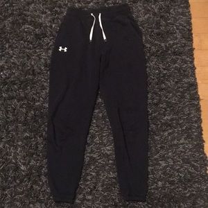 Black and white Under Armour joggers